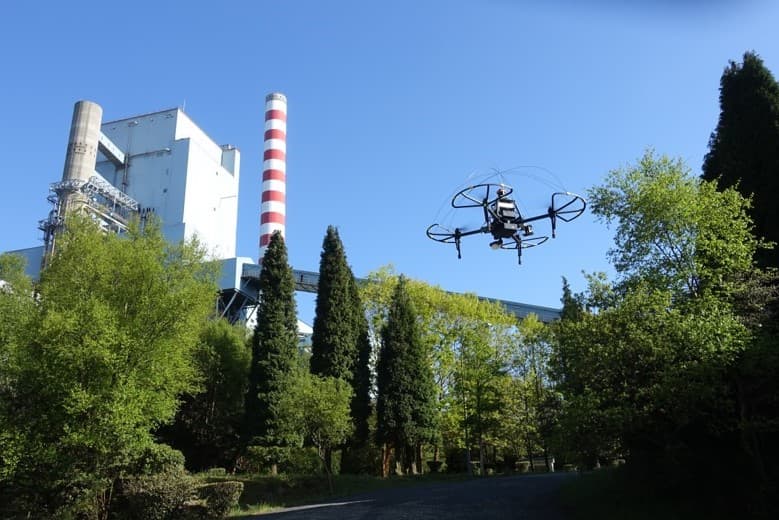 AUTONOMOUS INSPECTION OF A POWER PLANT WITH DRONES